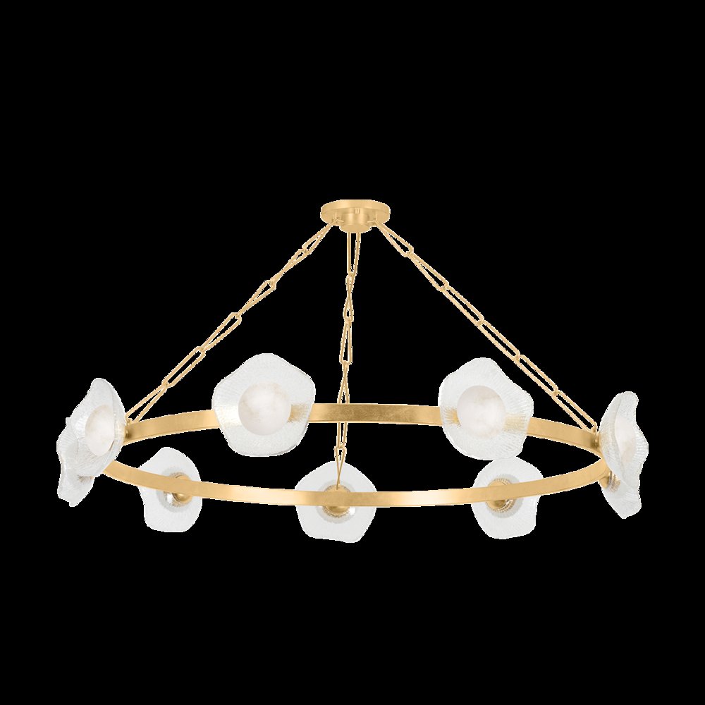 Almandine Chandelier, Vintage Gold Leaf. Picture 1