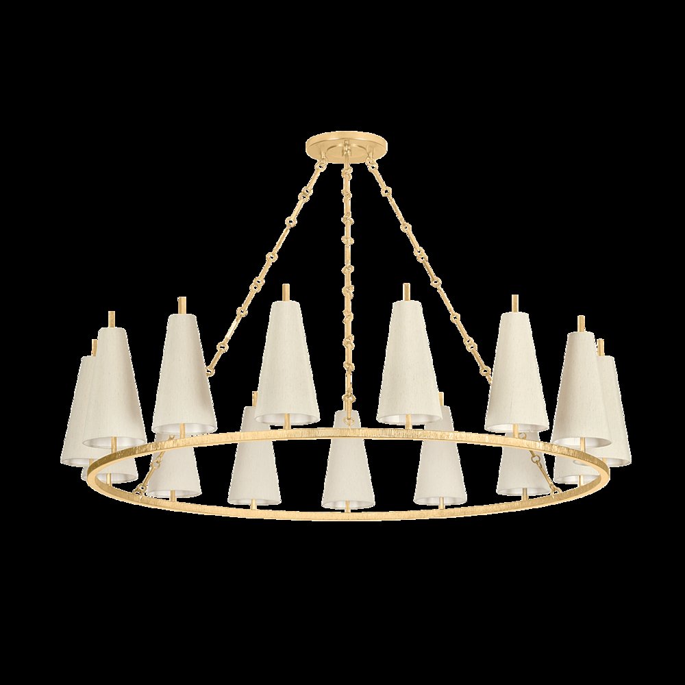 Tirana Chandelier, Vintage Gold Leaf. Picture 1