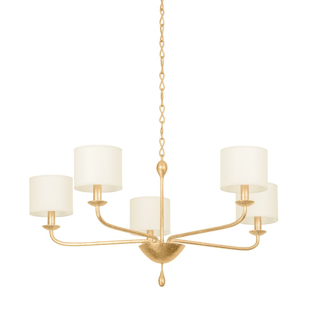 Osmond Chandelier, Vintage Gold Leaf. Picture 1