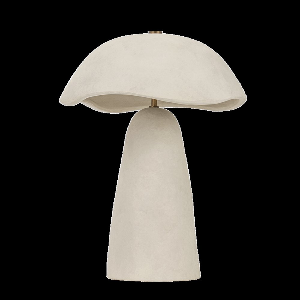 Soloma Table Lamp, Patina Brass, Ceramic Artisan White. Picture 1