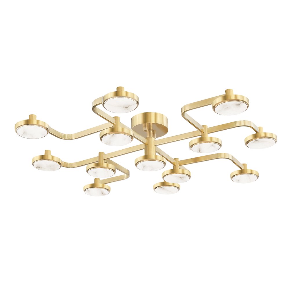 Meander Semi Flush, Aged Brass. Picture 1