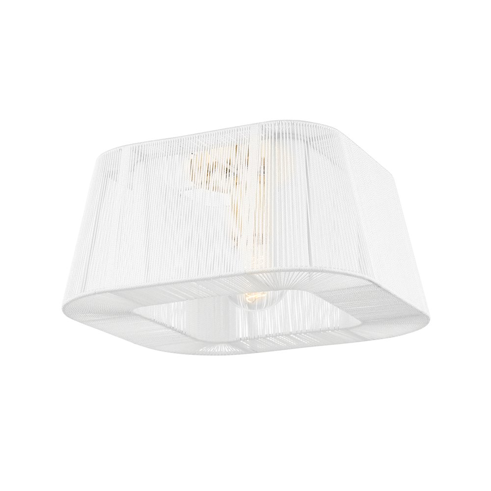 Verona Beach Flush Mount, Aged Brass. Picture 1