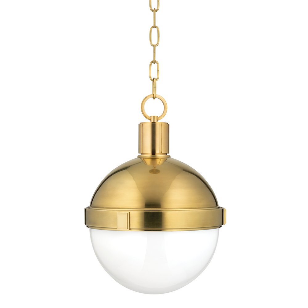 Lambert Pendant, Aged Brass. Picture 1