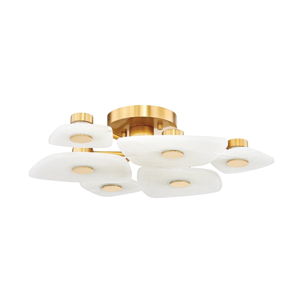 Holmdel Semi Flush In Aged Brass Color. Picture 1