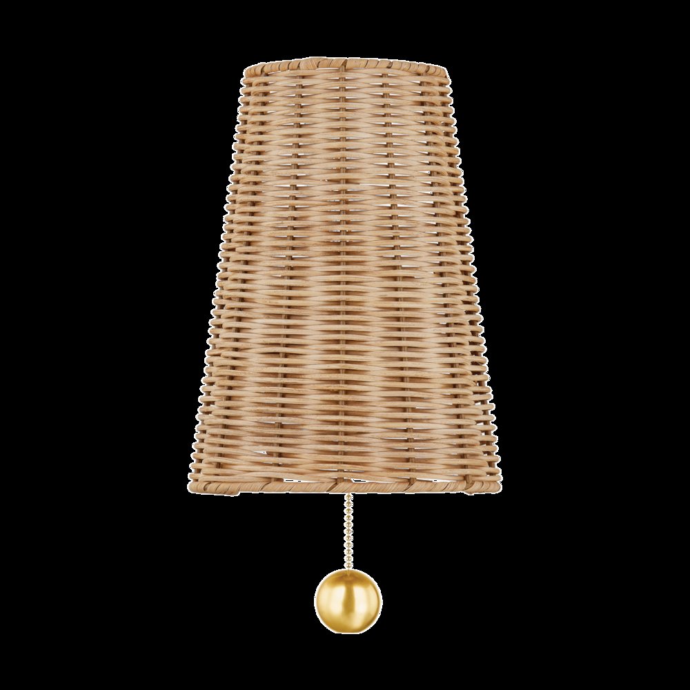 Naida Wall Sconce, Aged Brass. Picture 1