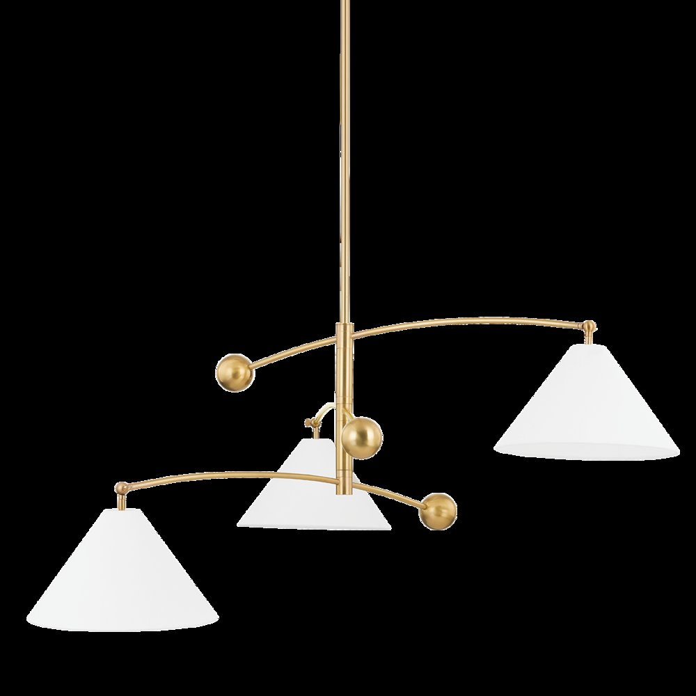 Birdie Chandelier, Aged Brass. Picture 1