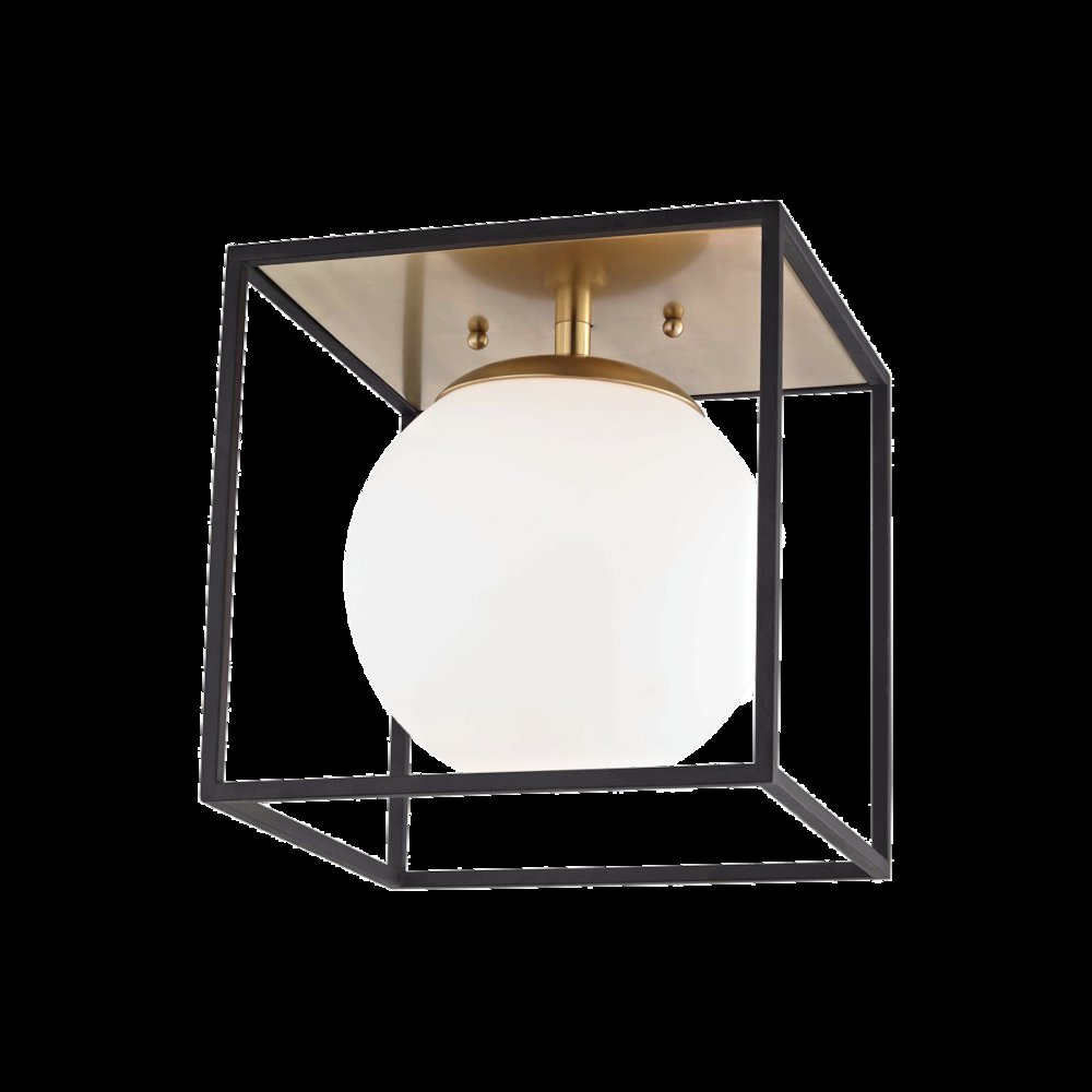Aira Flush Mount, Aged Brass. Picture 1