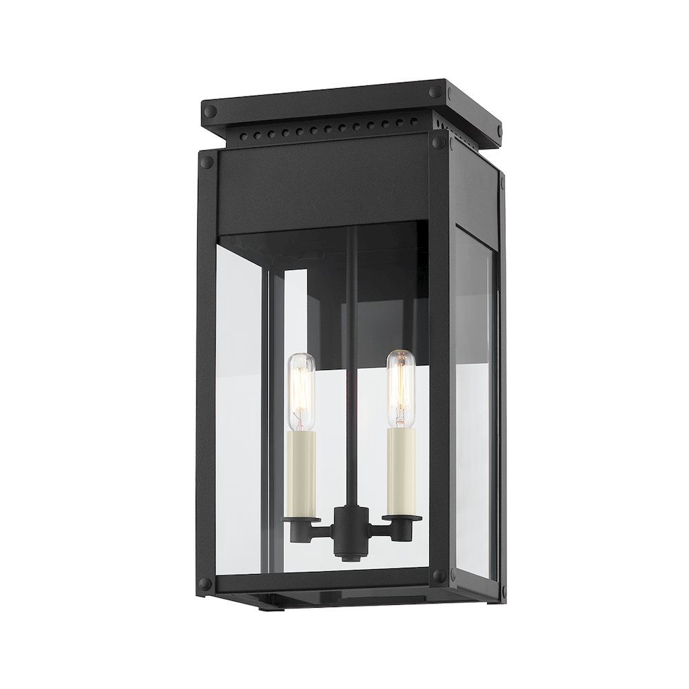 Braydan Exterior Wall Sconce, Texture Black. Picture 1