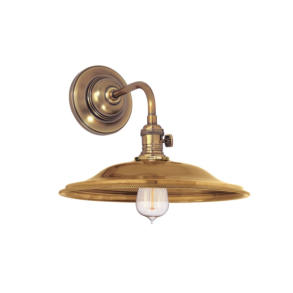 Heirloom Wall Sconce, Aged Brass. Picture 1