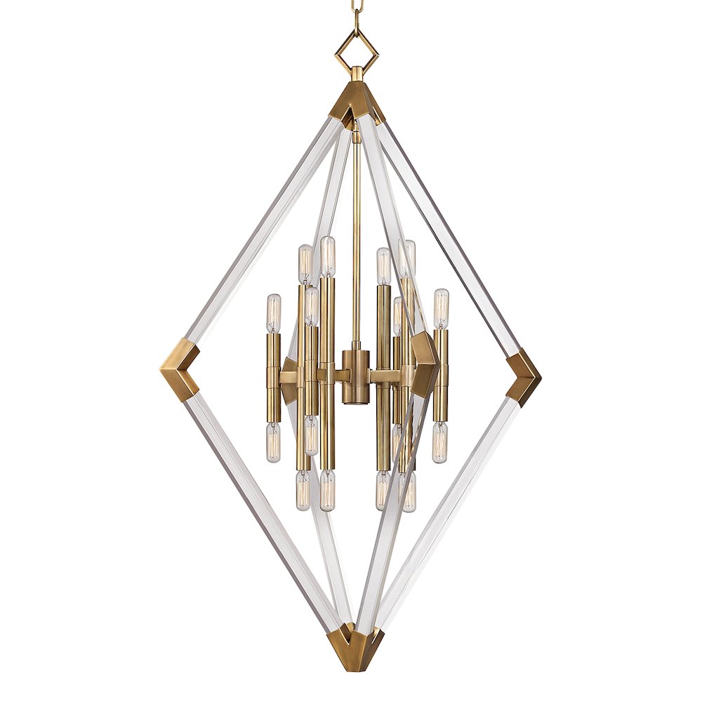 Lyons Chandelier, Aged Brass. Picture 1