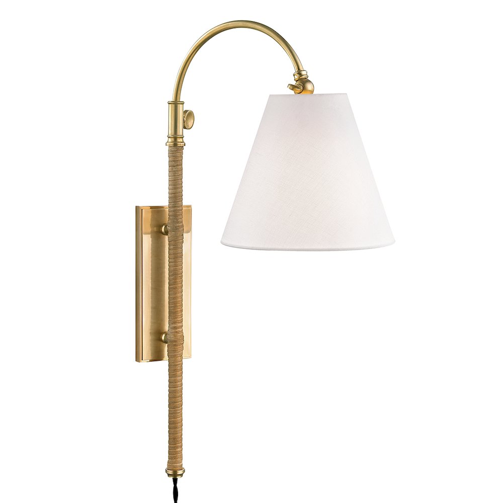 Curves No.1 Plug-In Sconce, Aged Brass. Picture 1