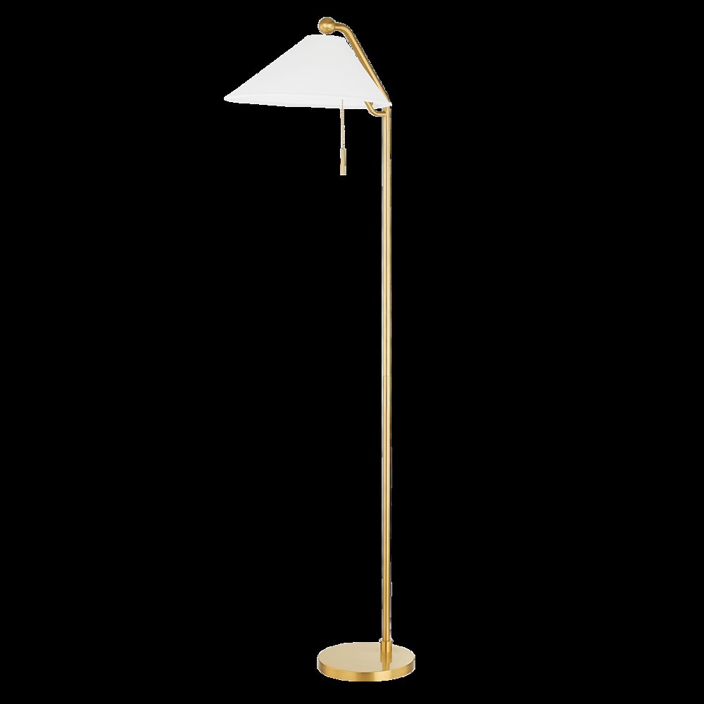 Aisa Floor Lamp, Aged Brass. Picture 1