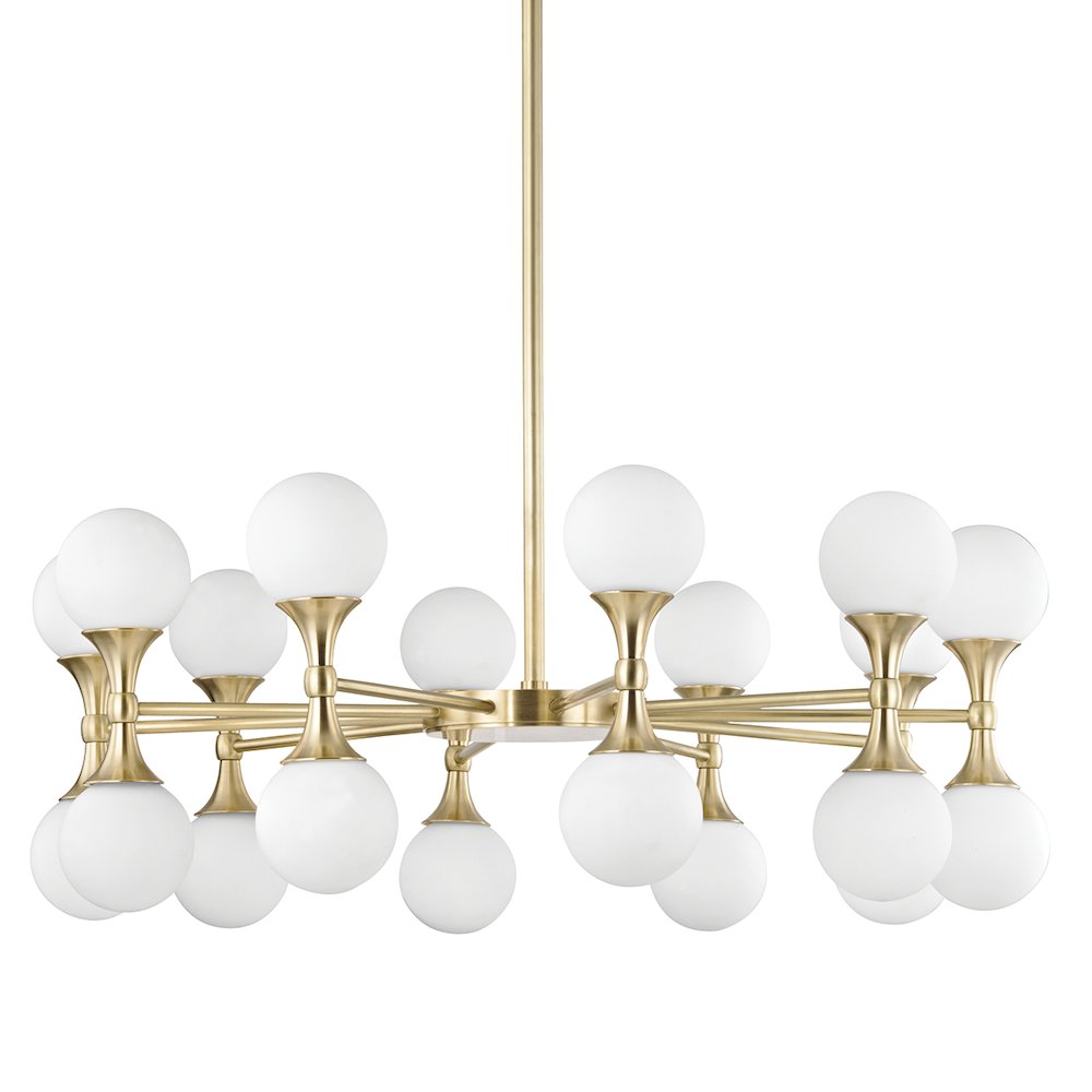 Astoria Chandelier, Aged Brass. Picture 1