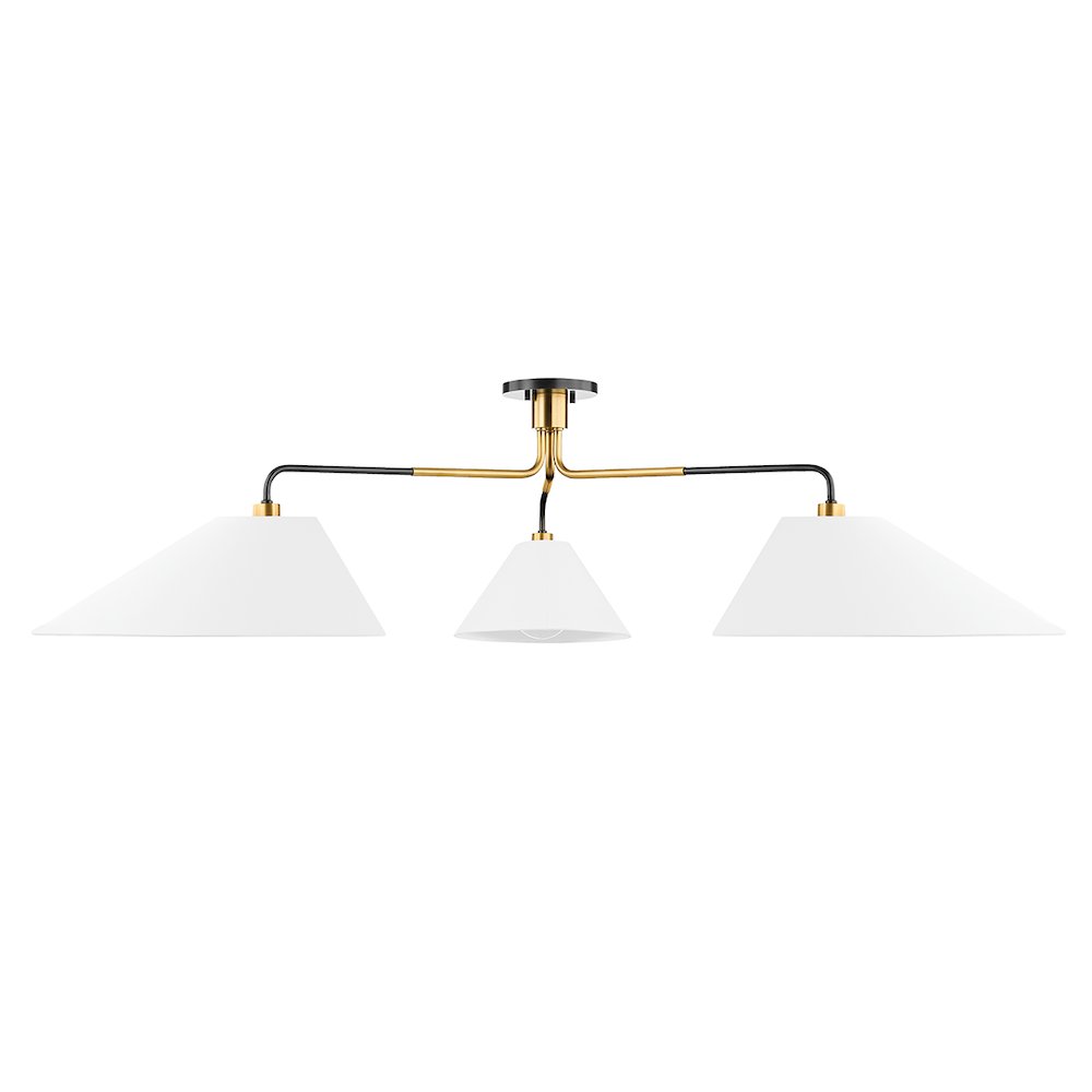 Duo Semi Flush, Aged Brass, Old Bronze. Picture 1