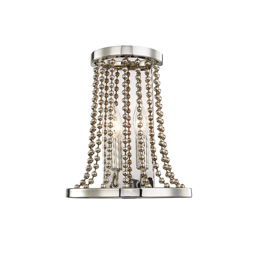 Spool Wall Sconce, Polished Nickel. Picture 1