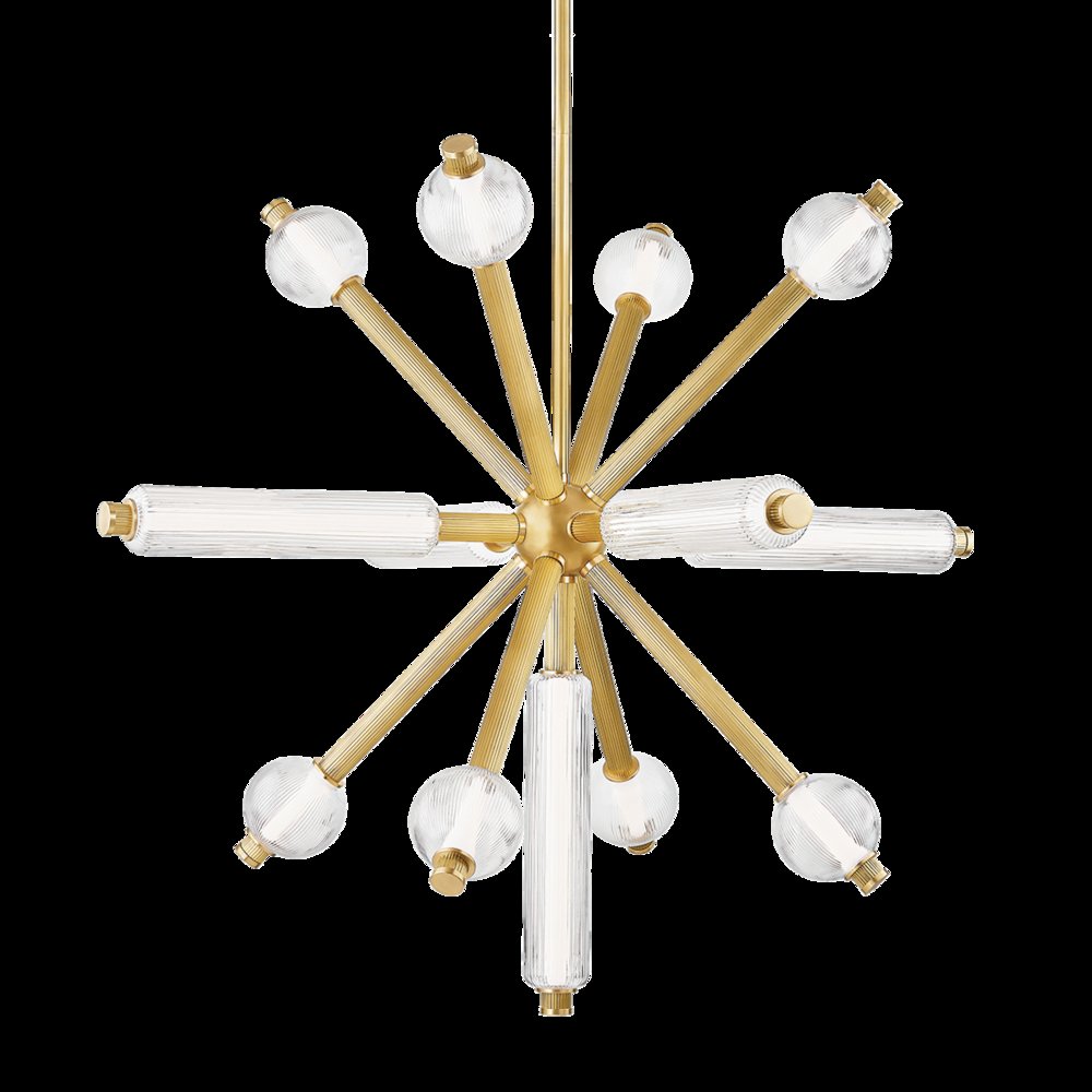 Atom Chandelier, Vintage Brass. Picture 1