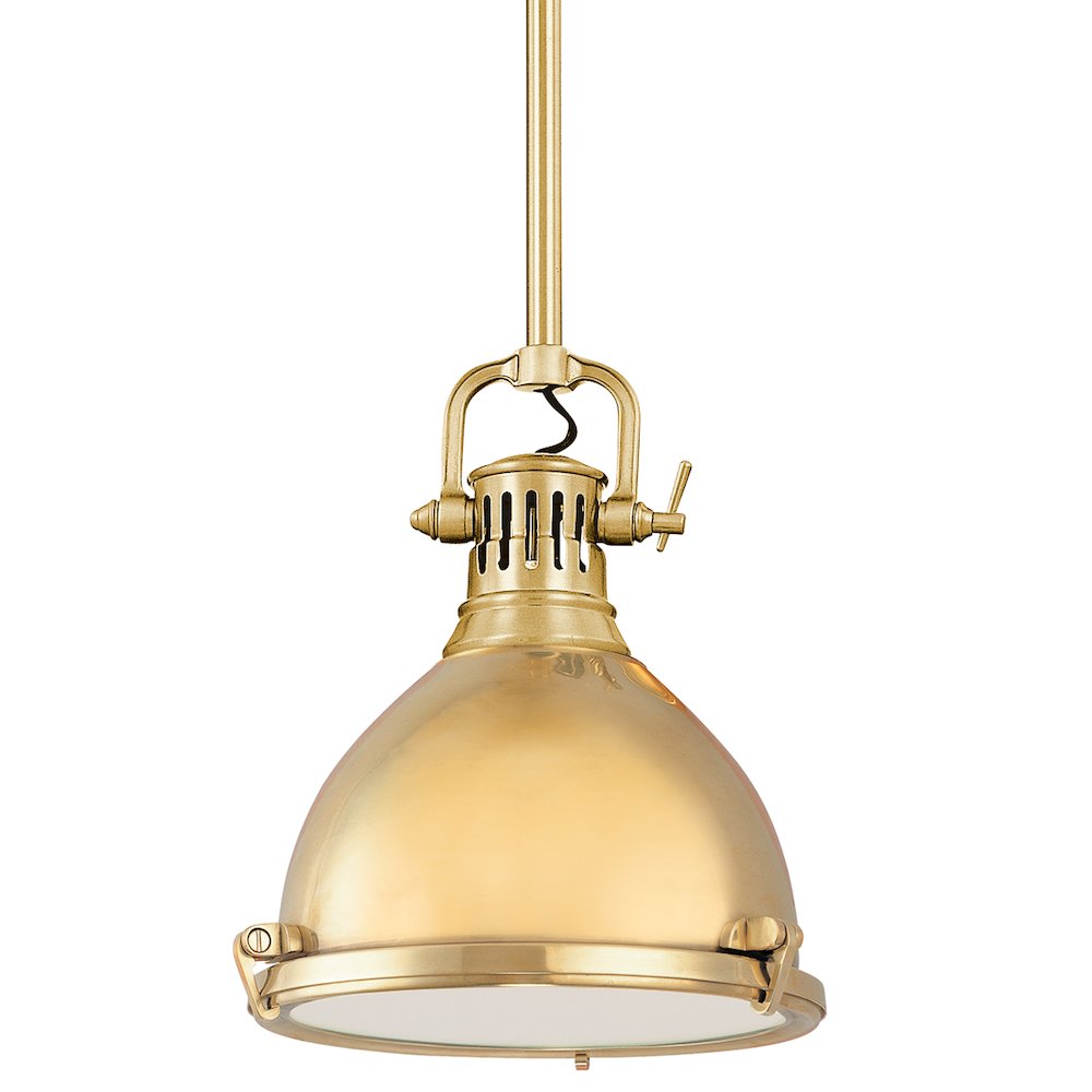 Pelham Pendant, Aged Brass. Picture 1