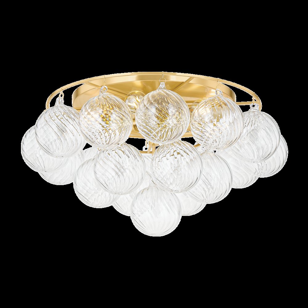 Mimi Flush Mount, Aged Brass. Picture 1