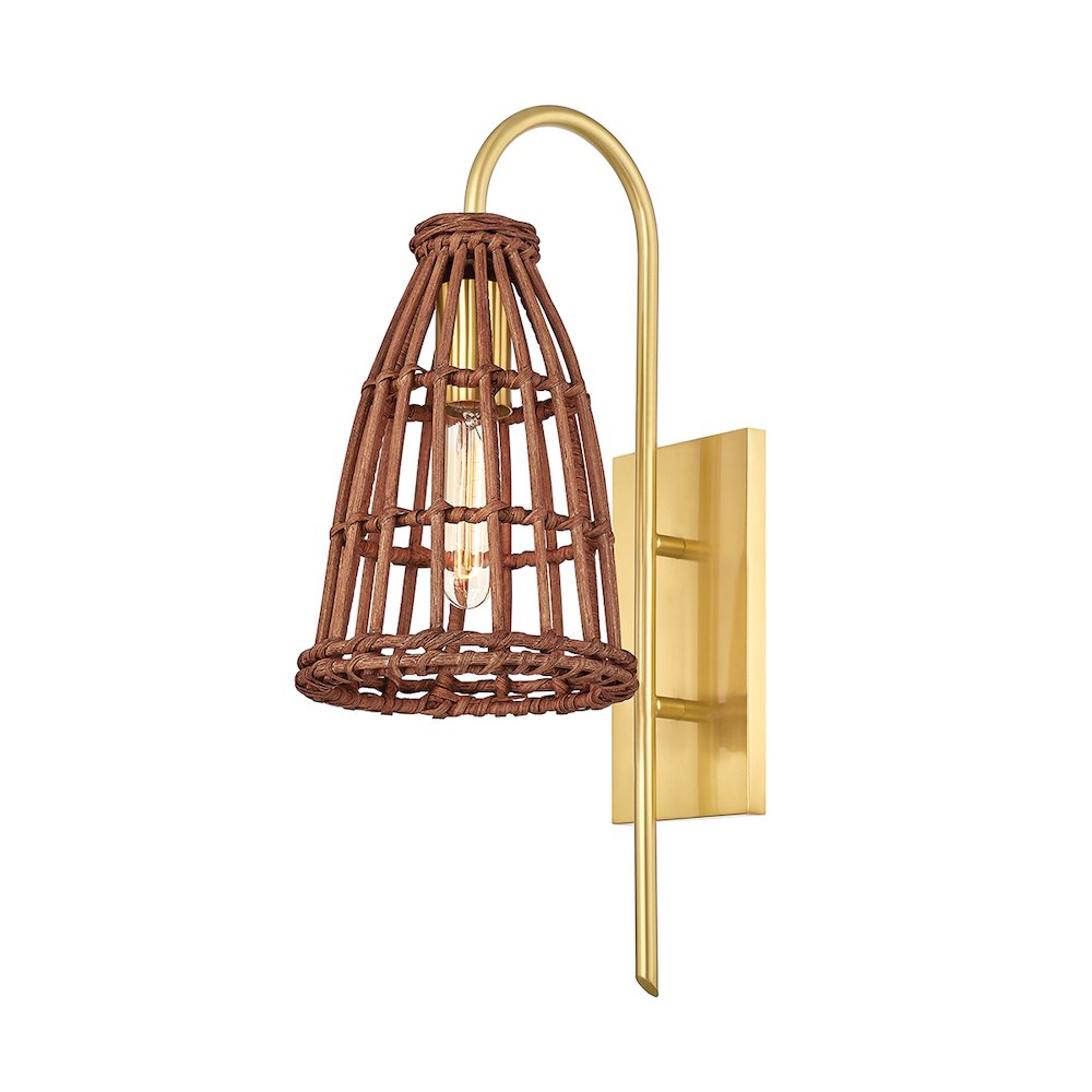 Jordan Wall Sconce, Aged Brass. Picture 1
