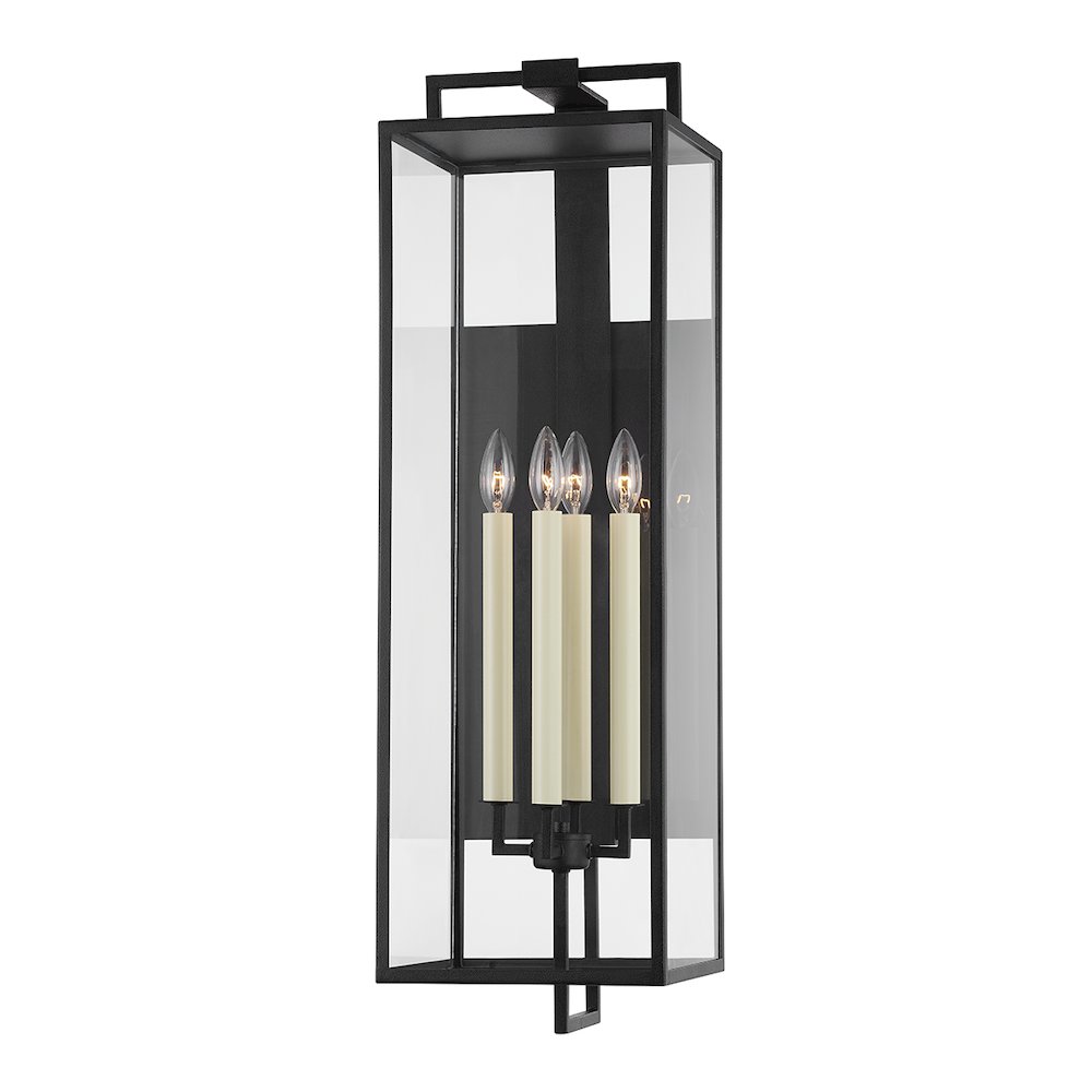 Beckham Exterior Wall Sconce, Forged Iron. Picture 1