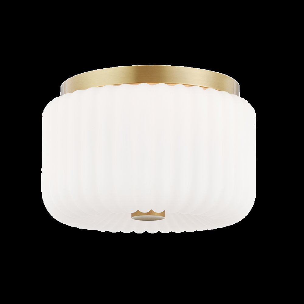 Lydia Flush Mount, Aged Brass. Picture 1