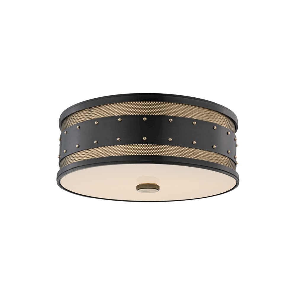 Gaines Flush Mount, Aged Brass, Old Bronze. Picture 1
