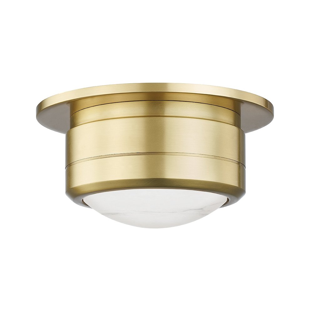 Greenport Flush Mount In Aged Brass Color. Picture 1