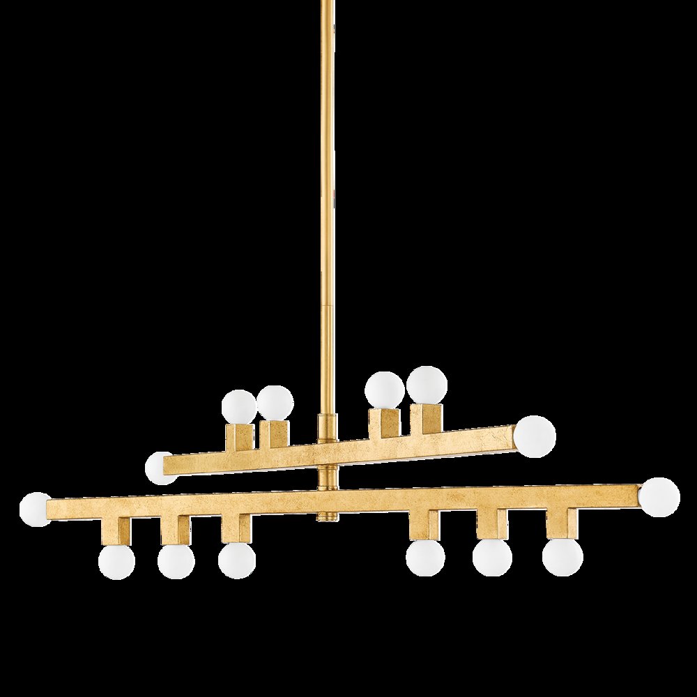 Sutter Chandelier, Vintage Gold Leaf. Picture 1