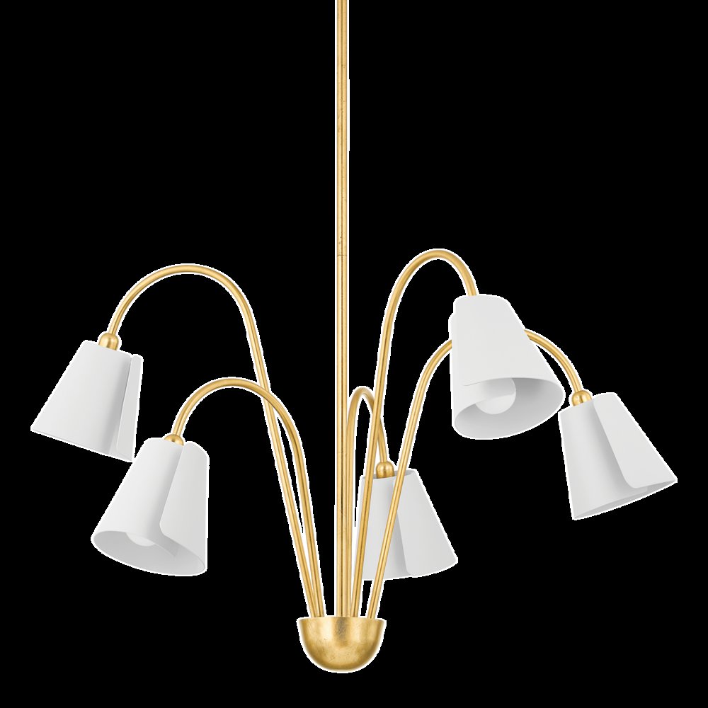 Lila Chandelier, Gold Leaf. Picture 1