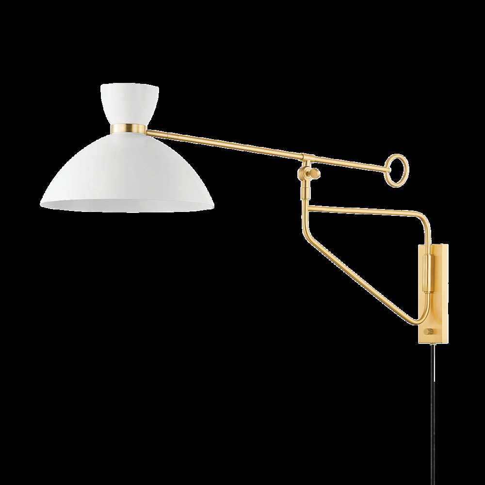 Cranbrook Plug-In Sconce, Aged Brass. Picture 1