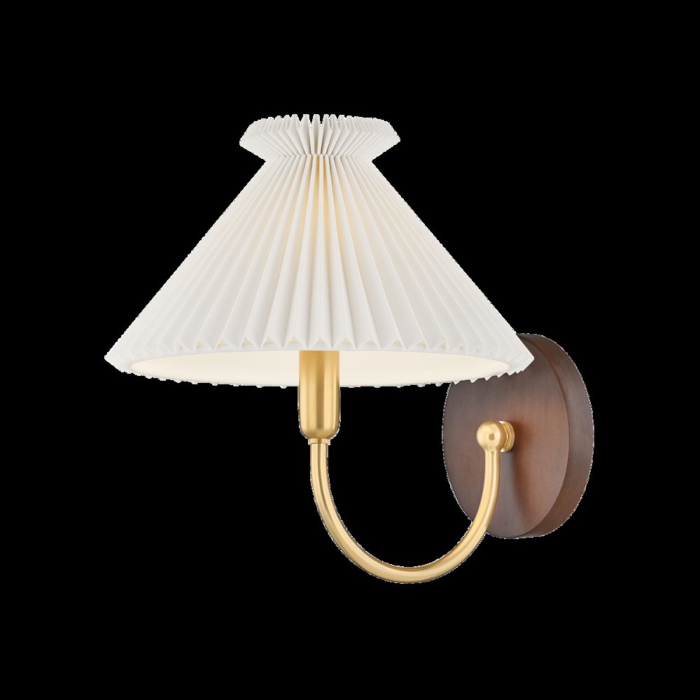 Acacia Wall Sconce, Aged Brass. Picture 1