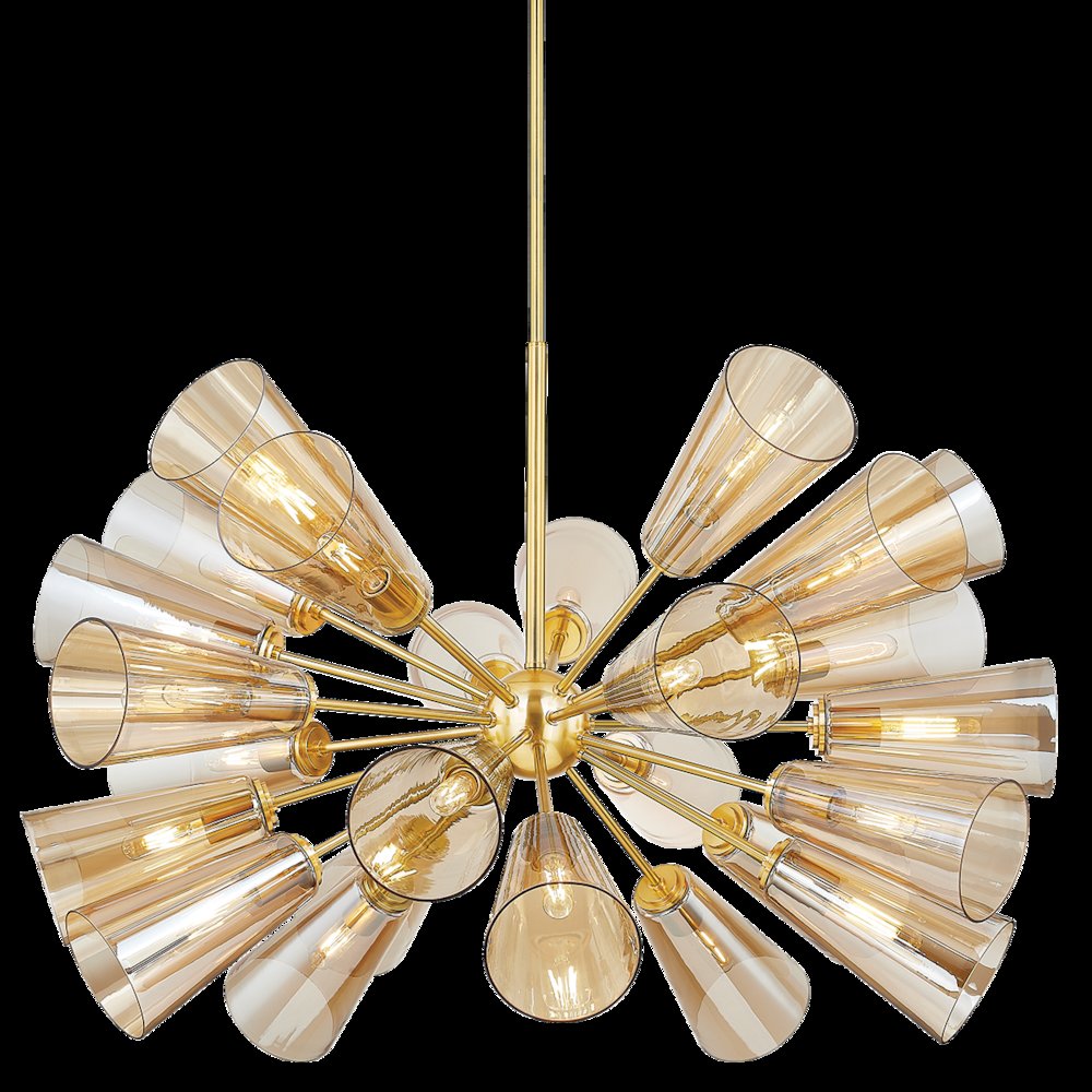 Hartwood Chandelier, Aged Brass. Picture 1