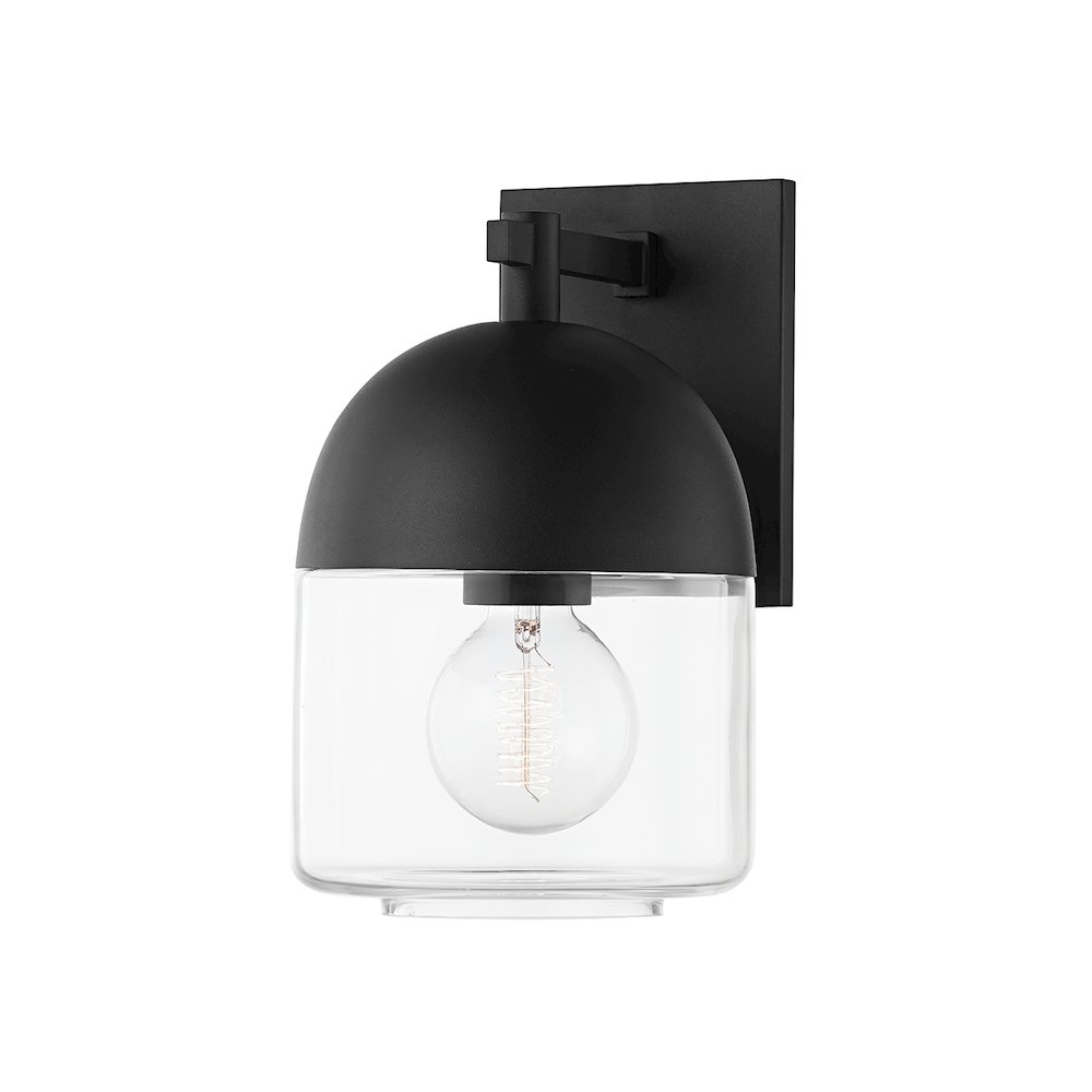 Zephyr Exterior Wall Sconce, Texture Black. Picture 1