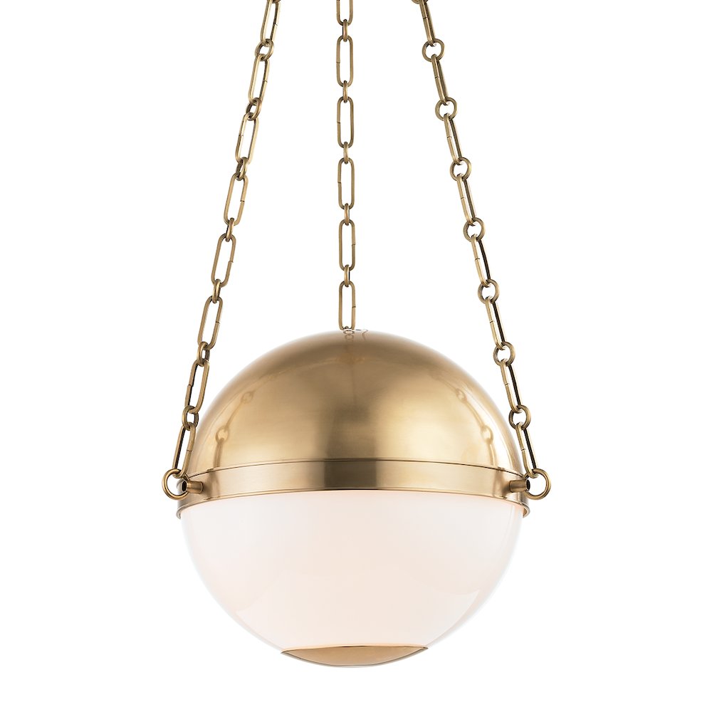 Sphere No.2 Pendant, Aged Brass. Picture 1