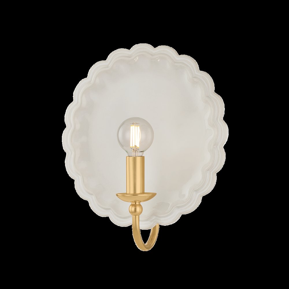 Paulette Wall Sconce, Aged Brass. Picture 1