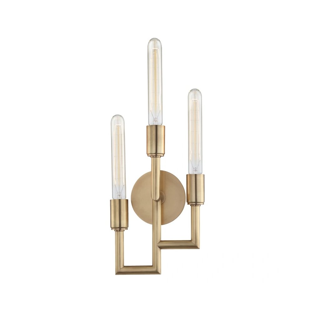 Angler Wall Sconce In Aged Brass Color. Picture 1