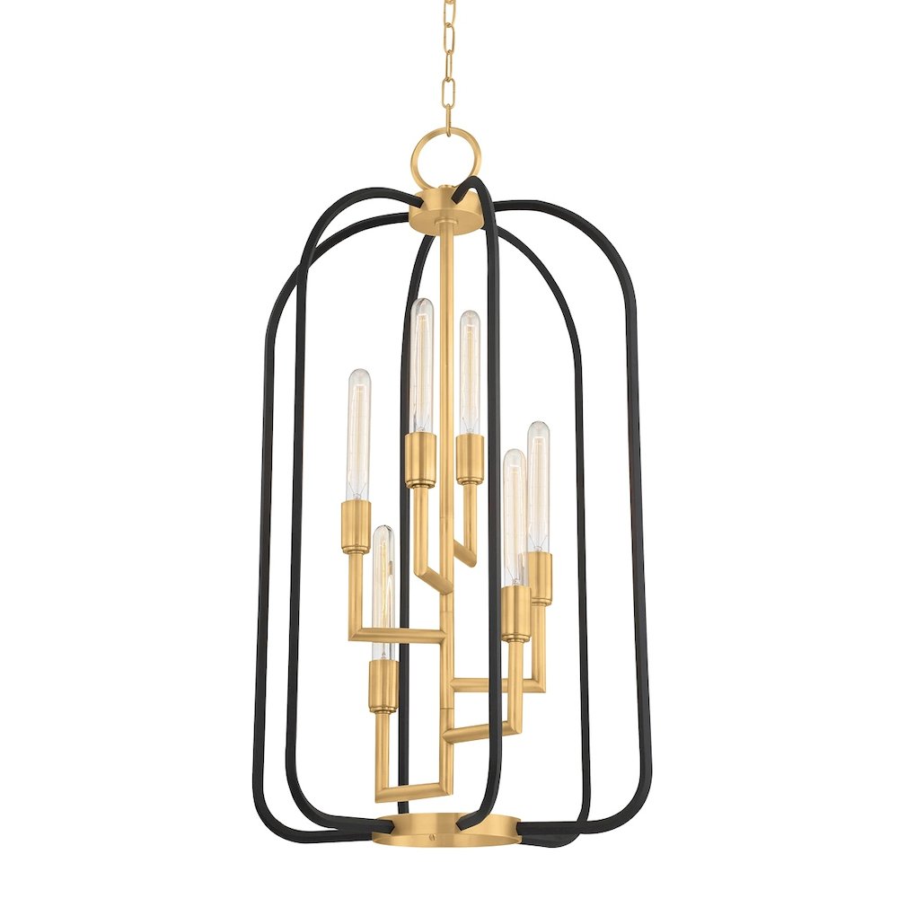 Angler Lantern In Aged Brass Color. Picture 1
