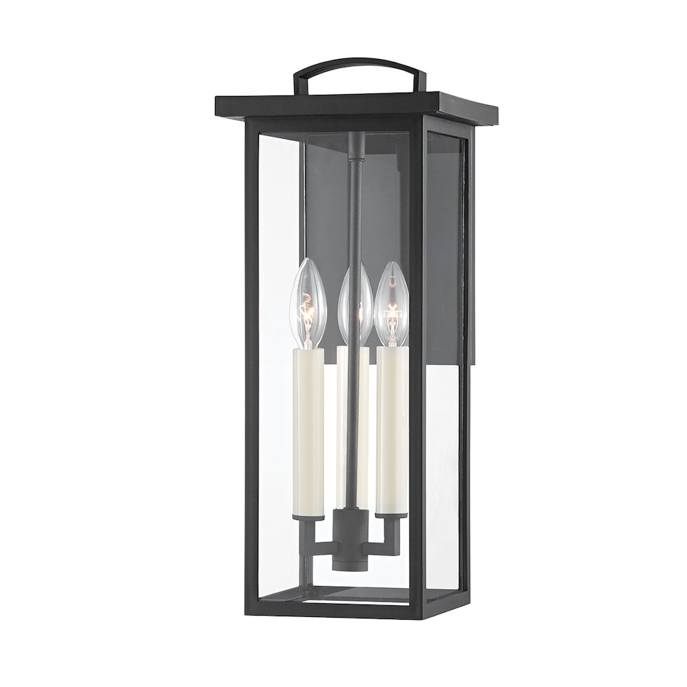 Eden Exterior Wall Sconce, Texture Black. Picture 1
