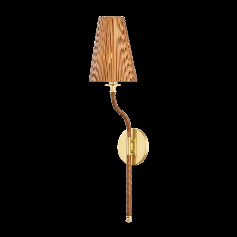 Atwood Wall Sconce, Aged Brass. Picture 1