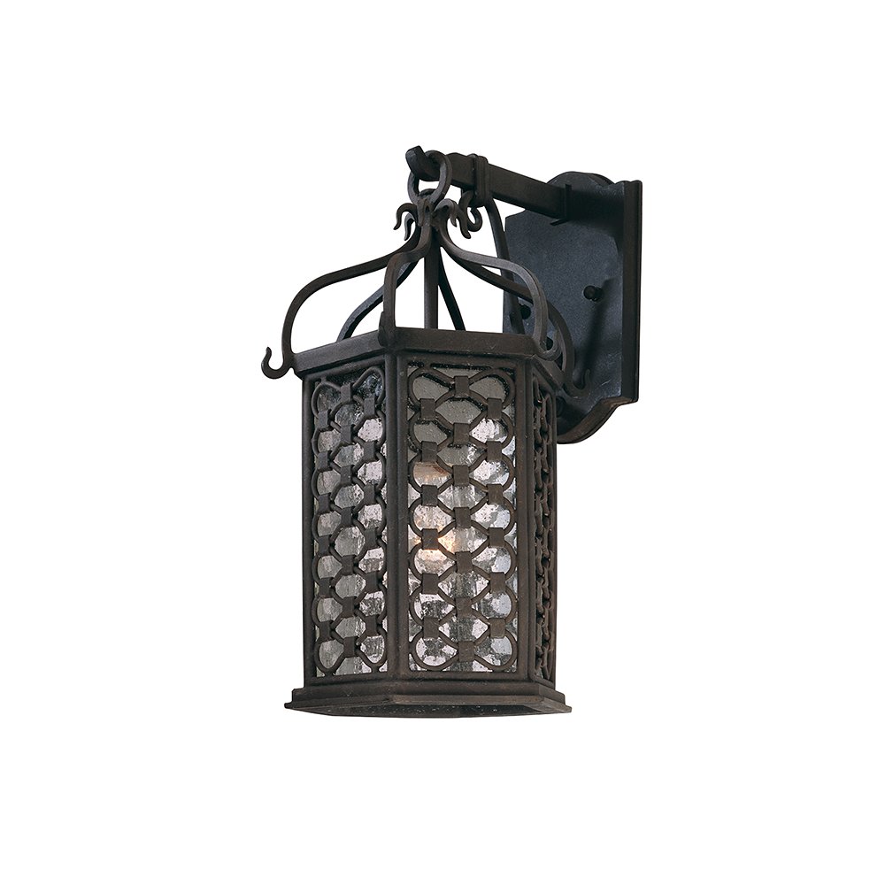 Los Olivos Exterior Wall Sconce, Textured Iron. Picture 1