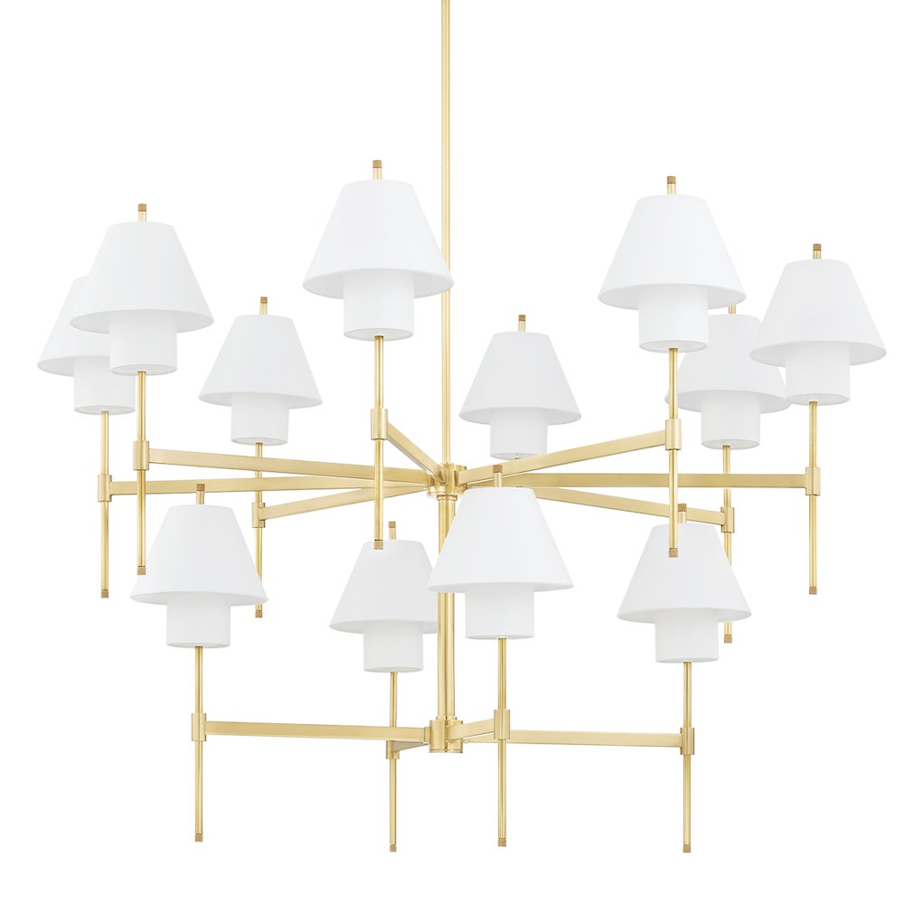 Glenmoore Chandelier, Aged Brass. Picture 1