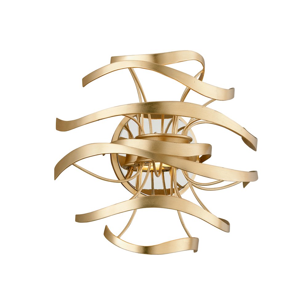 Calligraphy Wall Sconce, Gold Leaf. Picture 1