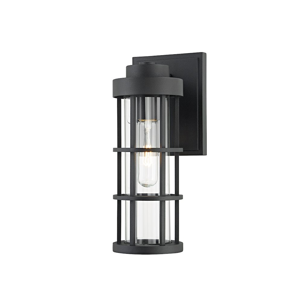 Mesa Exterior Wall Sconce, Texture Black. Picture 1