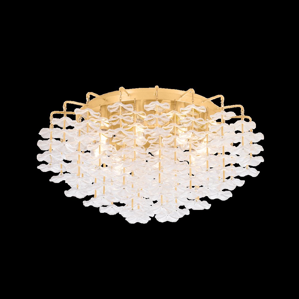 Alsace Semi Flush, Vintage Gold Leaf. Picture 1