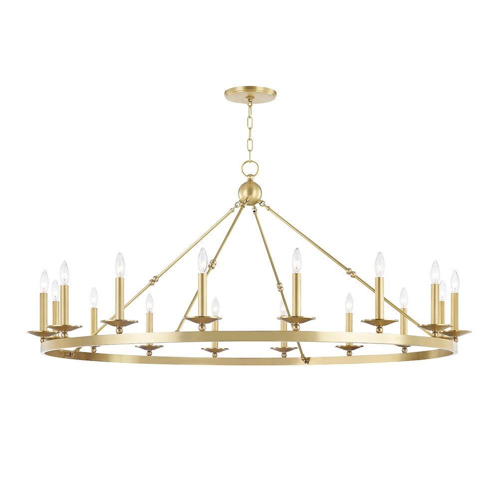 Allendale Chandelier, Aged Brass. Picture 1