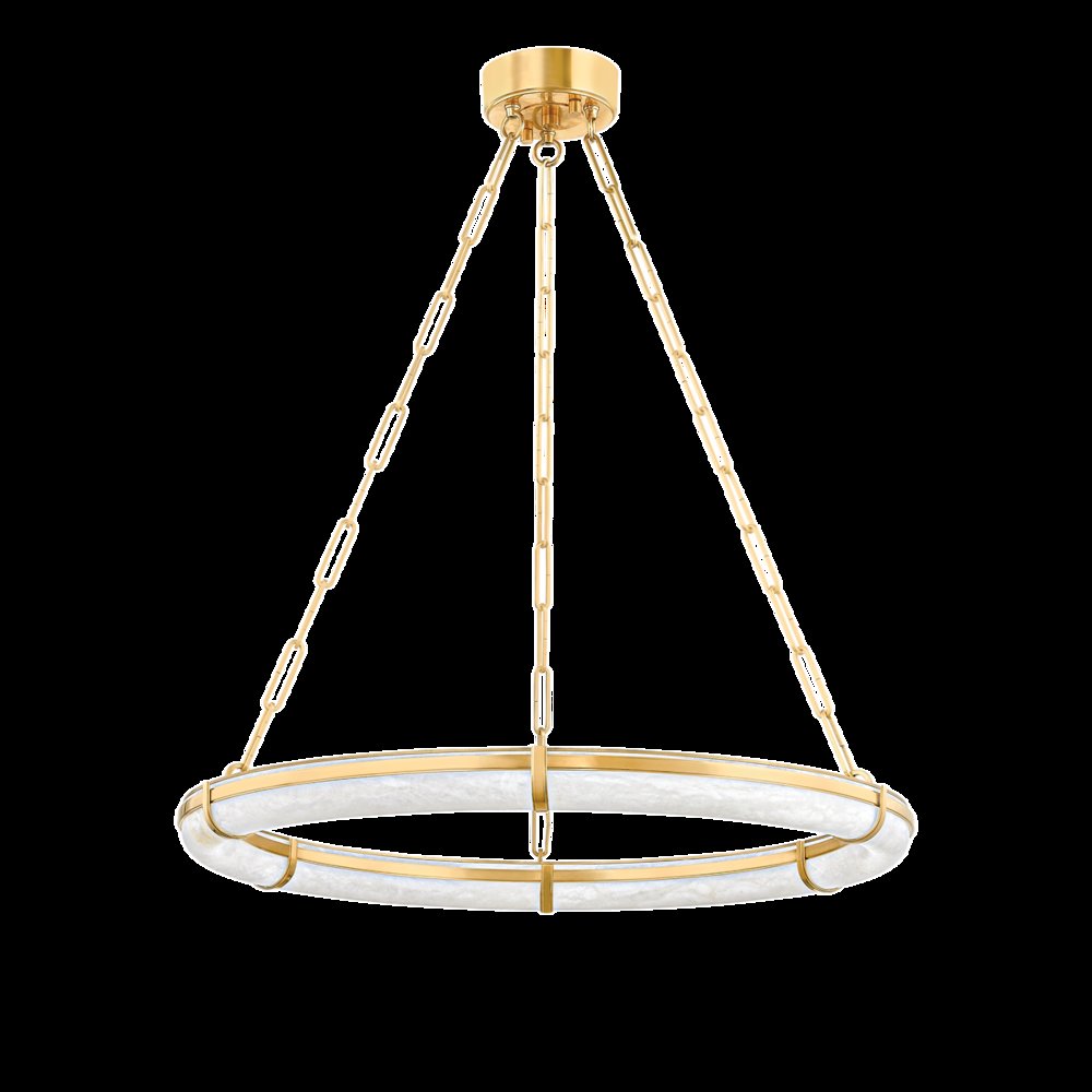 Sennett Chandelier, Aged Brass. Picture 1