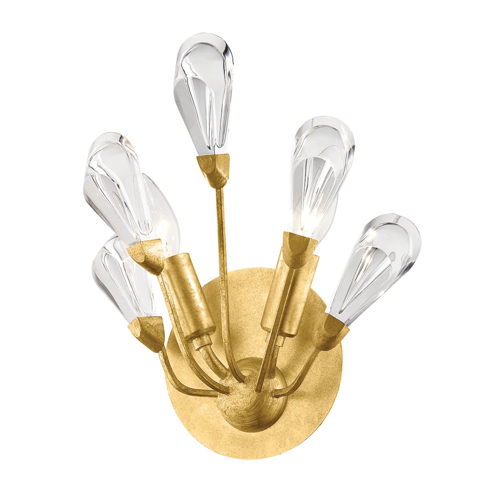 Tulip Wall Sconce, Gold Leaf. Picture 1