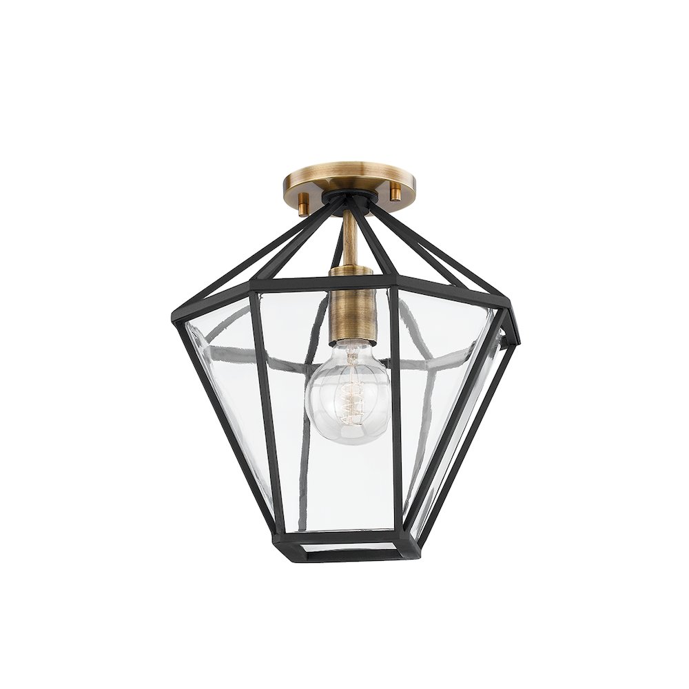 Moss Semi Flush, Patina Brass. Picture 1