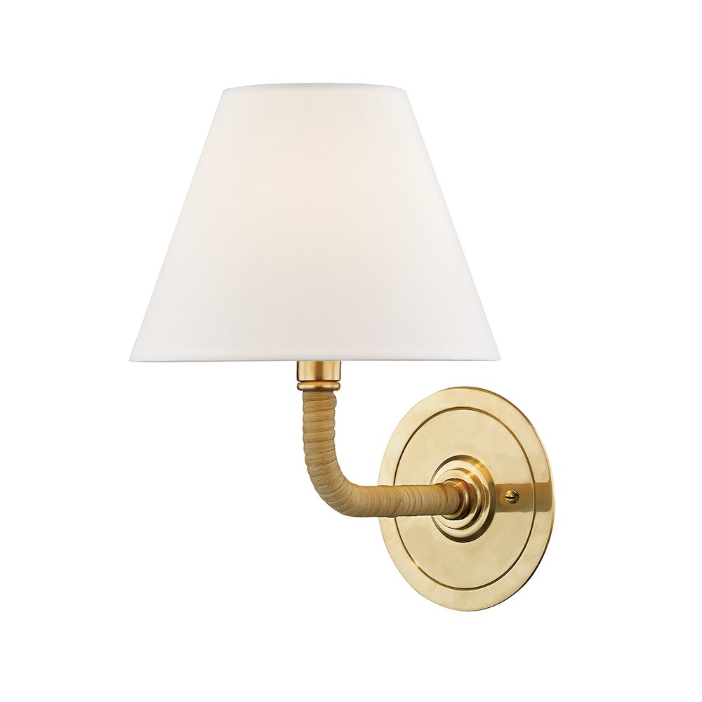 Curves No.1 Wall Sconce, Aged Brass. Picture 1
