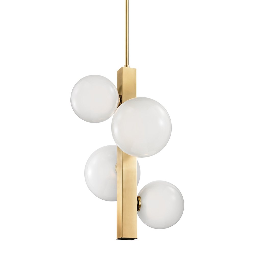 Hinsdale Pendant In Aged Brass Color. Picture 1